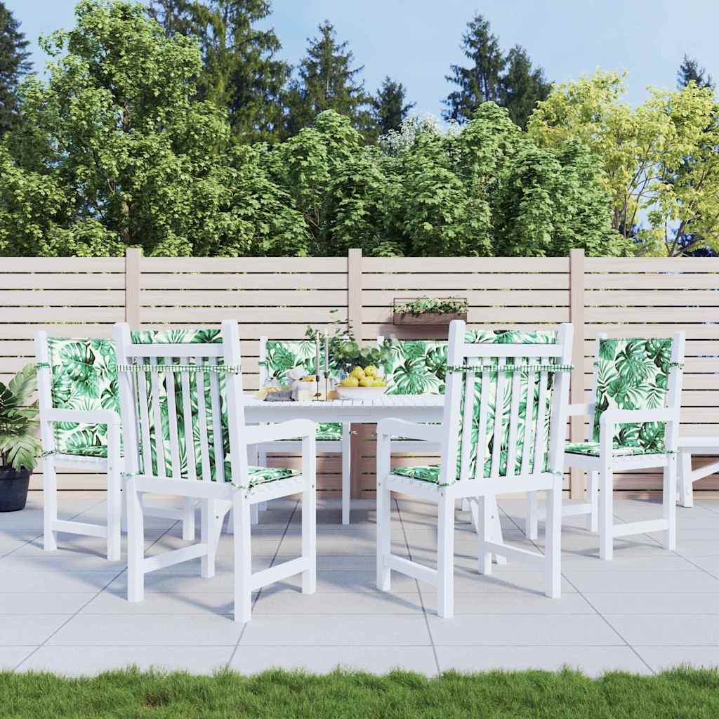 Stoelkussens 6 pcs Bladpatroon 100 x 50 x 3 cm Oxford stof
