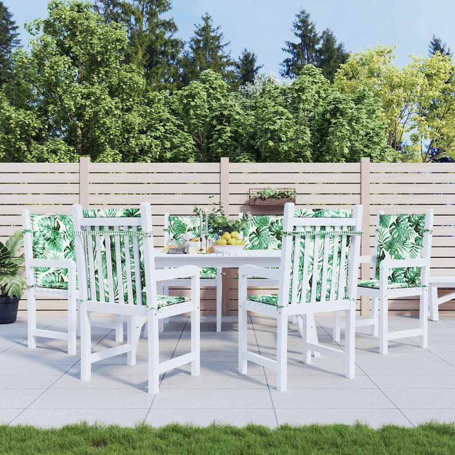 Stoelkussens 6 pcs Bladpatroon 100 x 50 x 3 cm Oxford stof