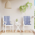 Stoelkussens 2 st 100x50x4 cm wit blauw gestreept