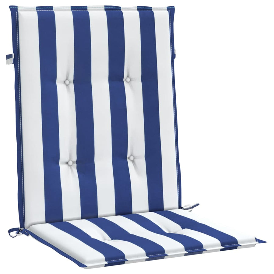 Stoelkussens Lage Rug Gestreept Stof En 4 100 x 50 x 4 cm Blauw en wit