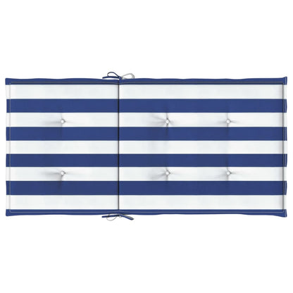 Stoelkussens Lage Rug Gestreept Stof En 4 100 x 50 x 4 cm Blauw en wit