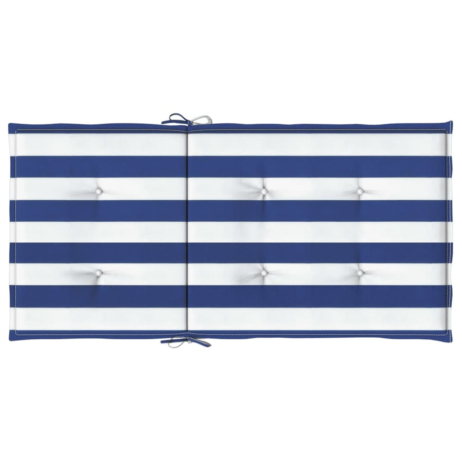 Stoelkussens Lage Rug Gestreept Stof En 4 100 x 50 x 4 cm Blauw en wit