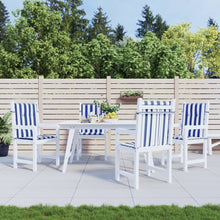 Stoelkussens Lage Rug Gestreept Stof En 4 100 x 50 x 4 cm Blauw en wit