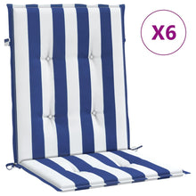 Stoelkussens Lage Rug Gestreept Stof En 6 100 x 50 x 4 cm Blauw en wit