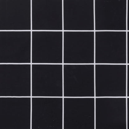 Stoelkussens 6 st lage rug ruitpatroon stof zwart