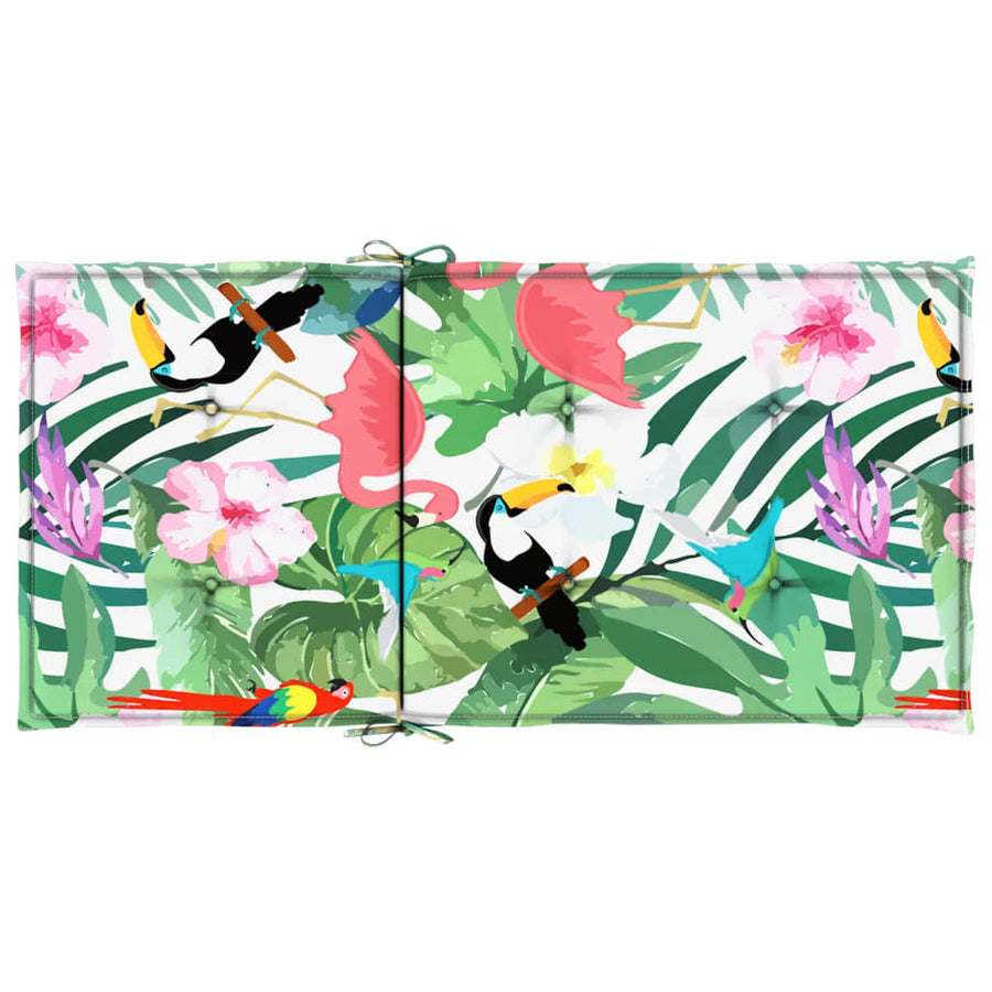 Stoelkussens Lage Rug Stof Meerkleurig 2 100 x 50 x 4 cm Groen en roze