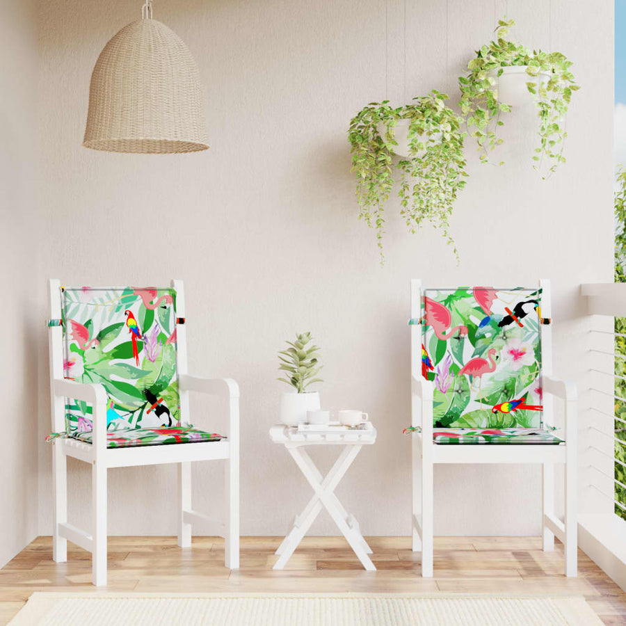Stoelkussens Lage Rug Stof Meerkleurig 2 100 x 50 x 4 cm Groen en roze