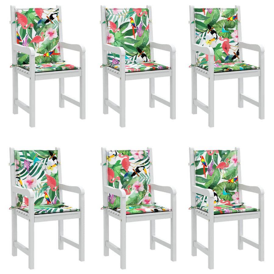 Stoelkussens Lage Rug Stof Meerkleurig 6 100 x 50 x 4 cm Groen en roze