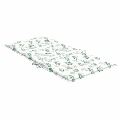 Stoelkussens Lage Rug Stof Bladpatroon Wit En Groen 2