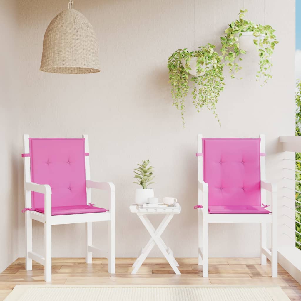Stoelkussens Lage Rug Stof 2 100 x 50 x 4 cm Roze