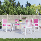 Seat cushions 4 pcs low back fabric pink