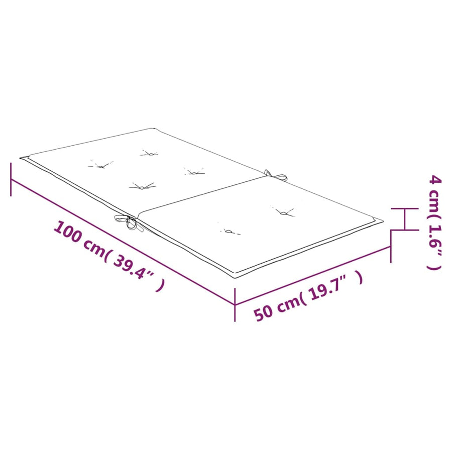 Stoelkussens Lage Rug Stof 6 100 x 50 x 4 cm Roze