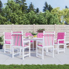 Chair cushions 6 pc low back fabric pink