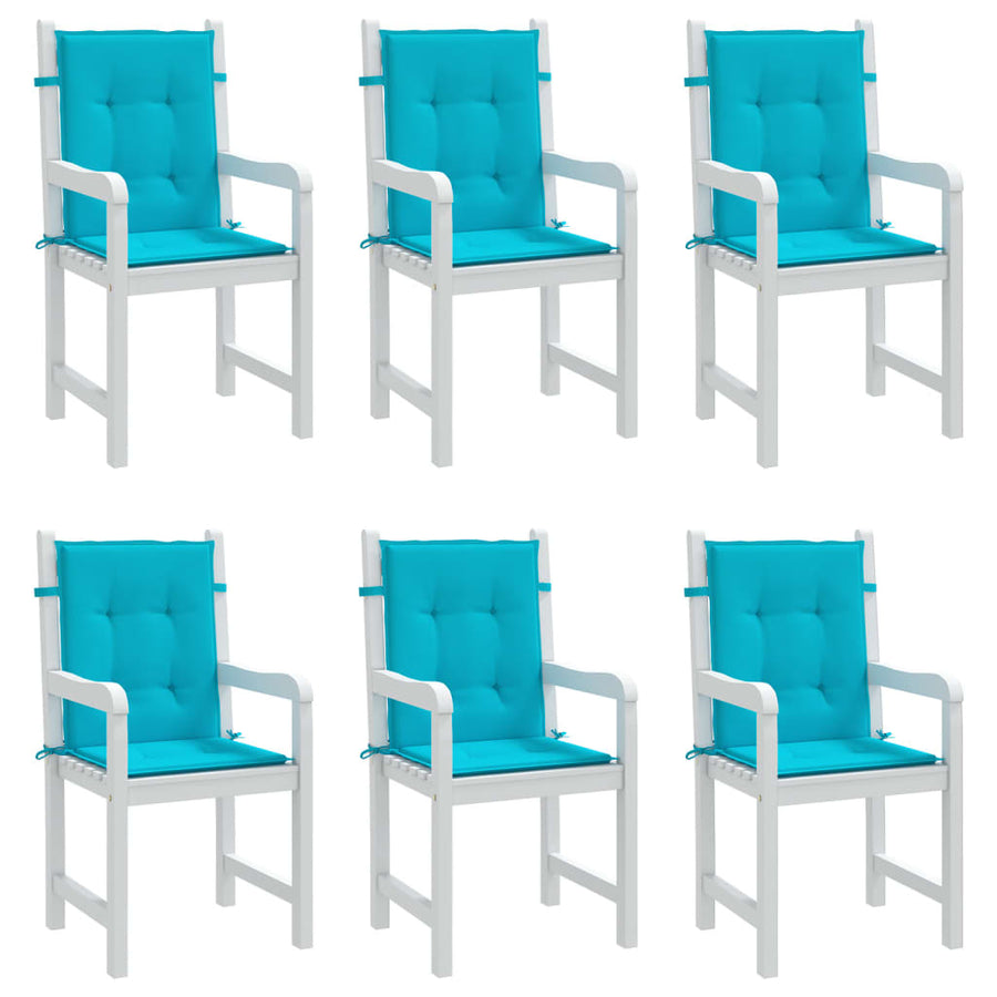 Stoelkussens Lage Rug Stof 6 100 x 50 x 4 cm Turquoise