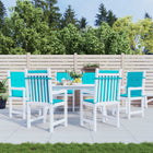Seat cushions 6 pcs low back fabric turquoise