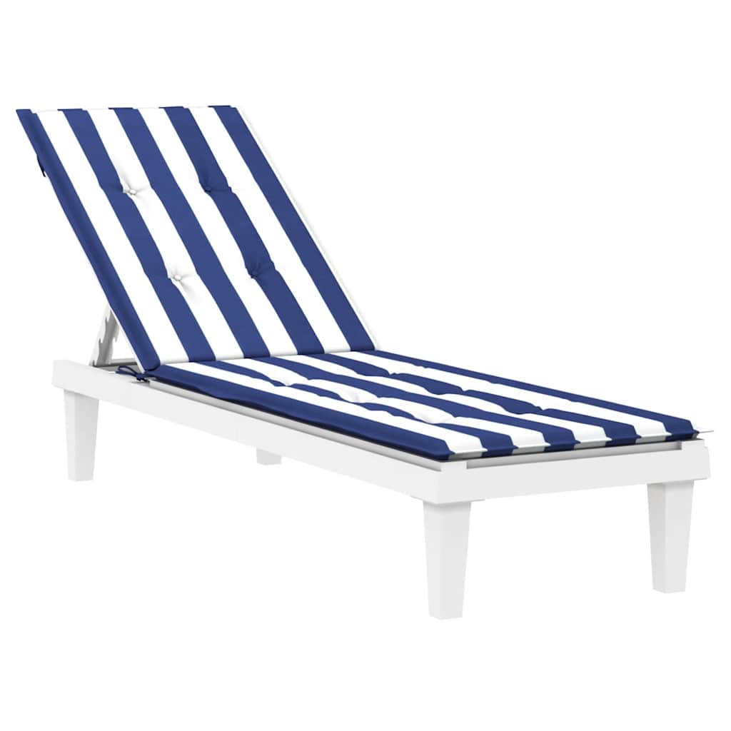 Terrasstoelkussen Gestreept Oxford Stof Blauw en wit