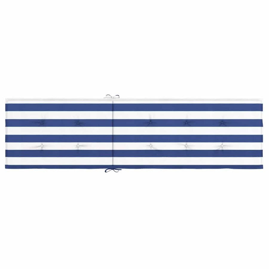 Terrasstoelkussen Gestreept Oxford Stof Blauw en wit