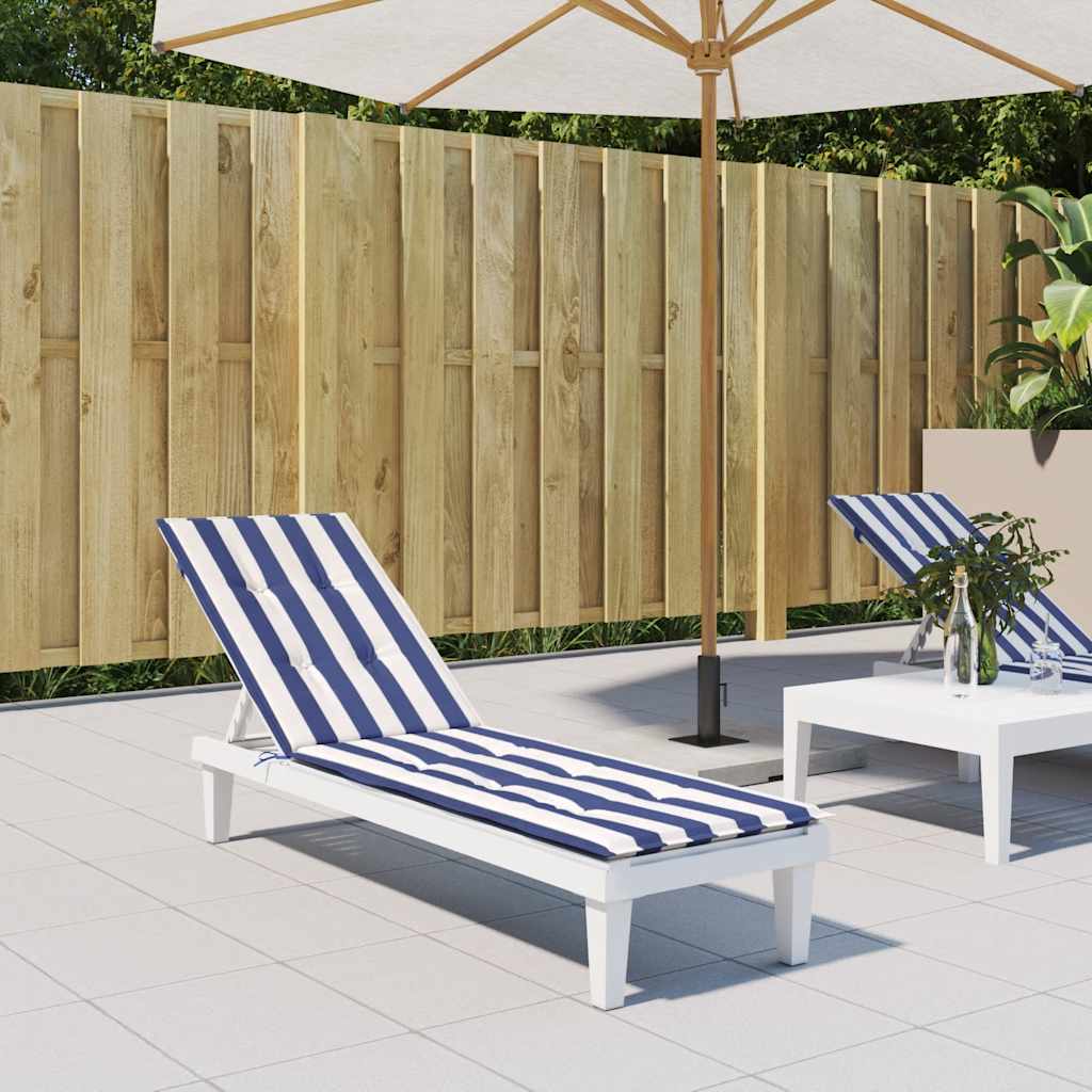 Terrasstoelkussen Gestreept Oxford Stof Blauw en wit