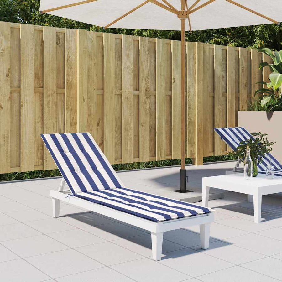 Terrasstoelkussen Gestreept Oxford Stof Blauw en wit