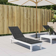 Terrasstoelkussen 180x50x4 cm zwart ruitpatroon