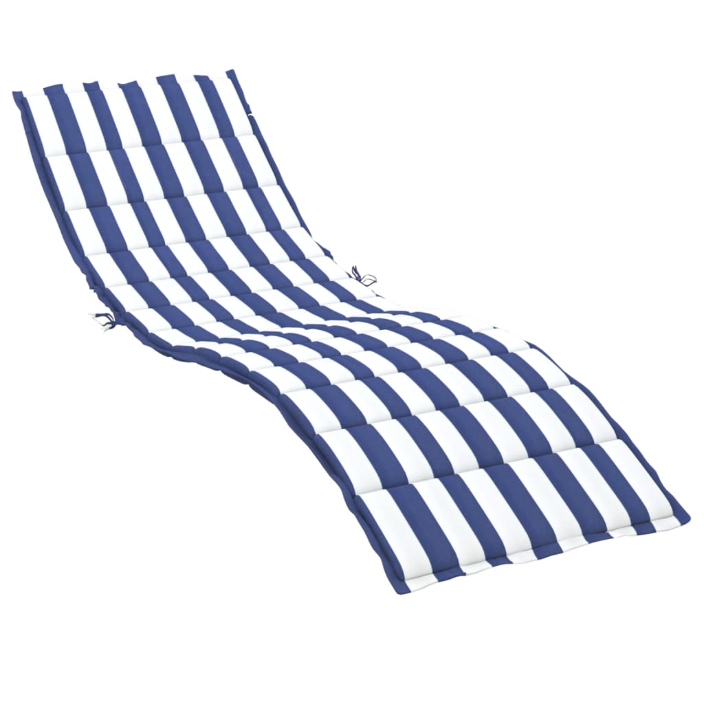 Ligbedkussen gestreept oxford stof blauw en wit 200 x 50 x 4 cm Blauw en wit