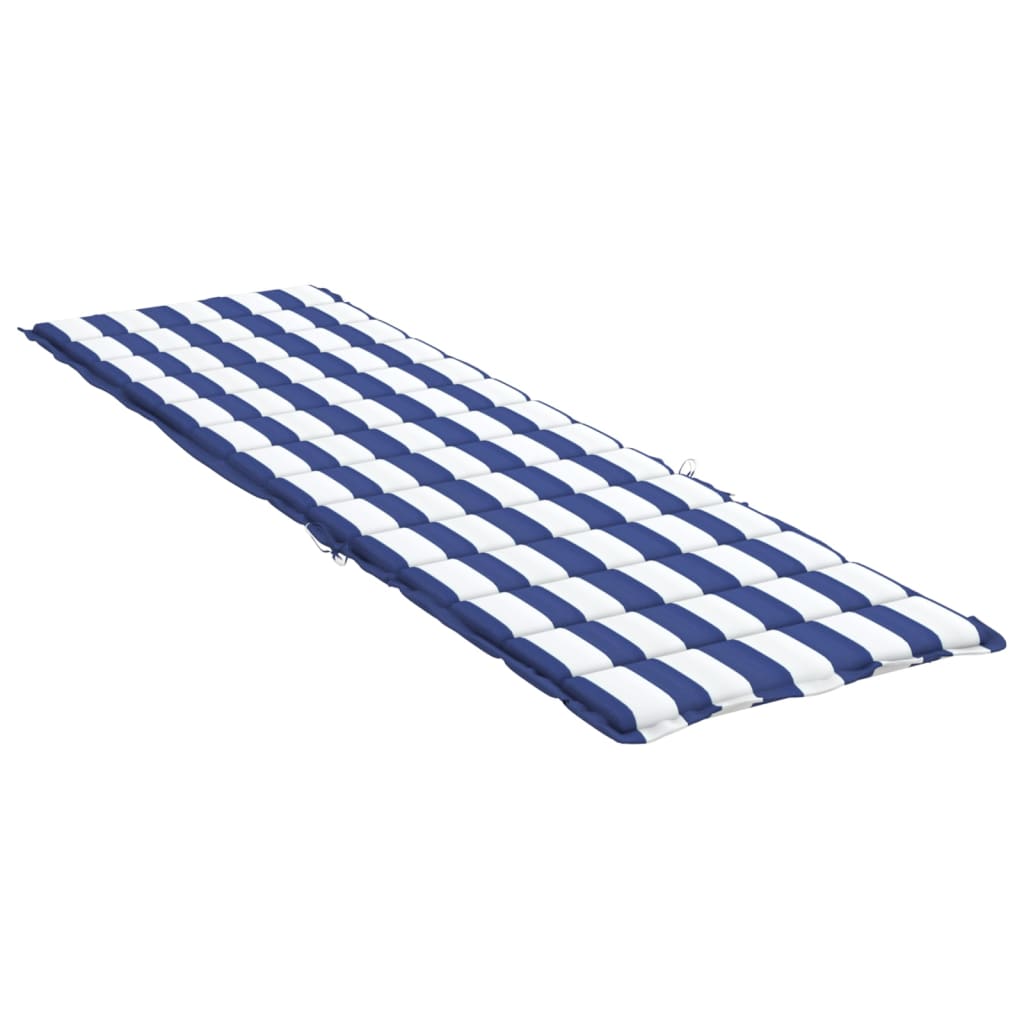 Ligbedkussen gestreept oxford stof blauw en wit 200 x 50 x 4 cm Blauw en wit