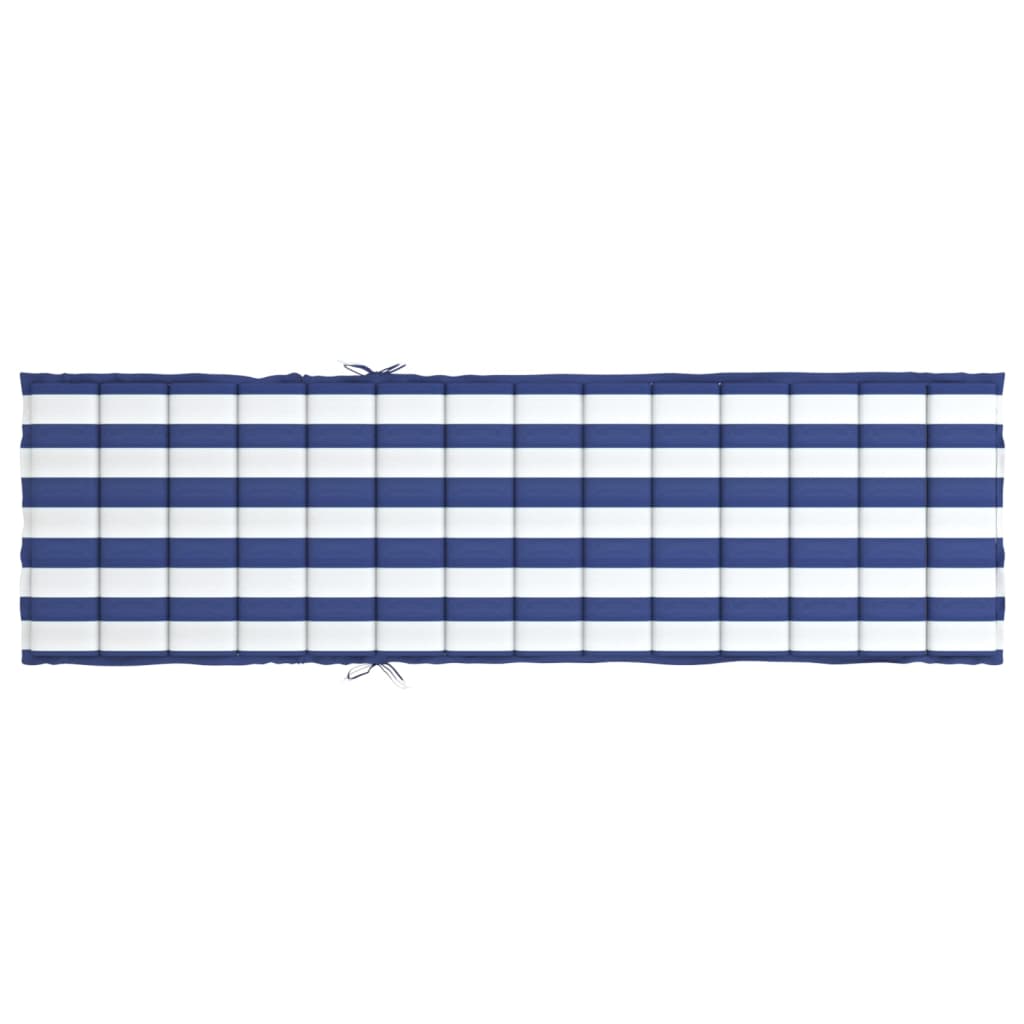 Ligbedkussen gestreept oxford stof blauw en wit 200 x 50 x 4 cm Blauw en wit