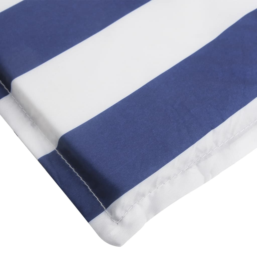 Ligbedkussen gestreept oxford stof blauw en wit 200 x 50 x 4 cm Blauw en wit