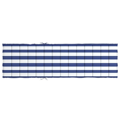 Ligbedkussen gestreept oxford stof blauw en wit 200 x 60 x 4 cm Blauw en wit