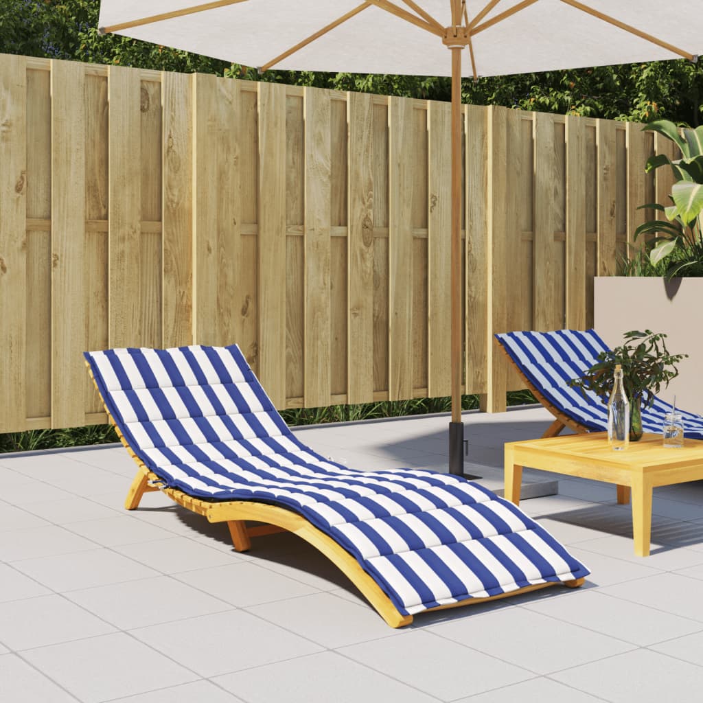 Ligbedkussen gestreept oxford stof blauw en wit 200 x 60 x 4 cm Blauw en wit