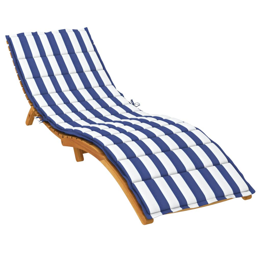 Ligbedkussen gestreept oxford stof blauw en wit 200 x 70 x 4 cm Blauw en wit