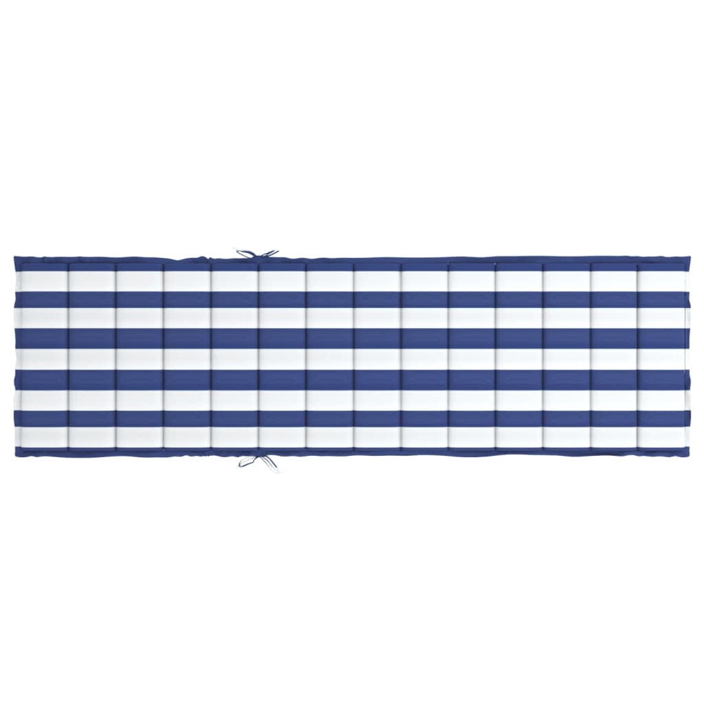 Ligbedkussen gestreept oxford stof blauw en wit 200 x 70 x 4 cm Blauw en wit