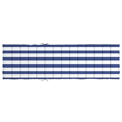 Ligbedkussen gestreept oxford stof blauw en wit 200 x 70 x 4 cm Blauw en wit