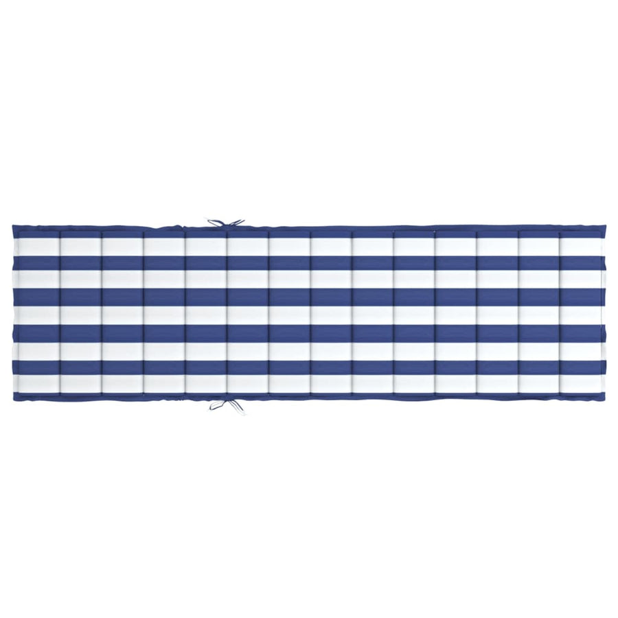 Ligbedkussen gestreept oxford stof blauw en wit 200 x 70 x 4 cm Blauw en wit