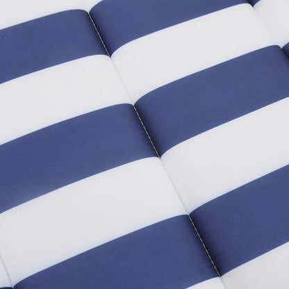 Ligbedkussen gestreept oxford stof blauw en wit 200 x 70 x 4 cm Blauw en wit