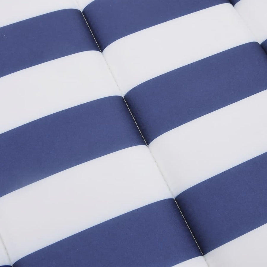 Ligbedkussen gestreept oxford stof blauw en wit 200 x 70 x 4 cm Blauw en wit