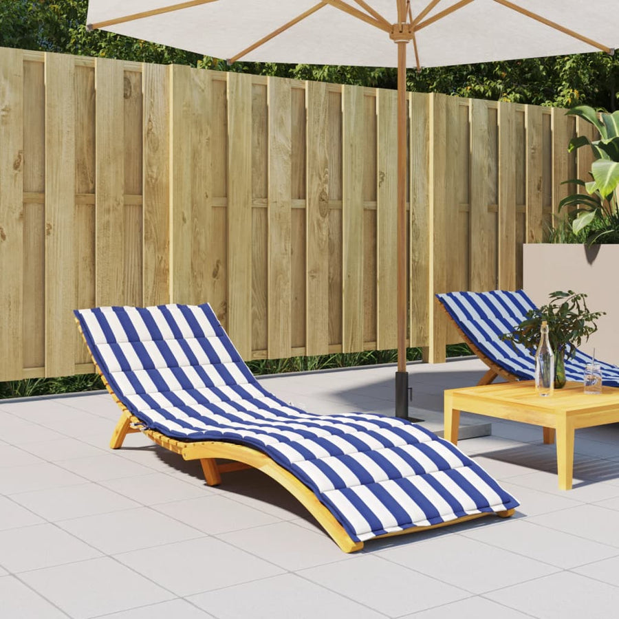 Ligbedkussen gestreept oxford stof blauw en wit 200 x 70 x 4 cm Blauw en wit