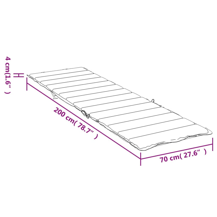 Ligbedkussen Ruitpatroon Oxford Stof 200 x 70 x 4 cm