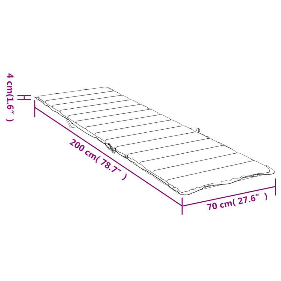 Ligbedkussen oxford stof roze 200 x 70 x 4 cm Roze