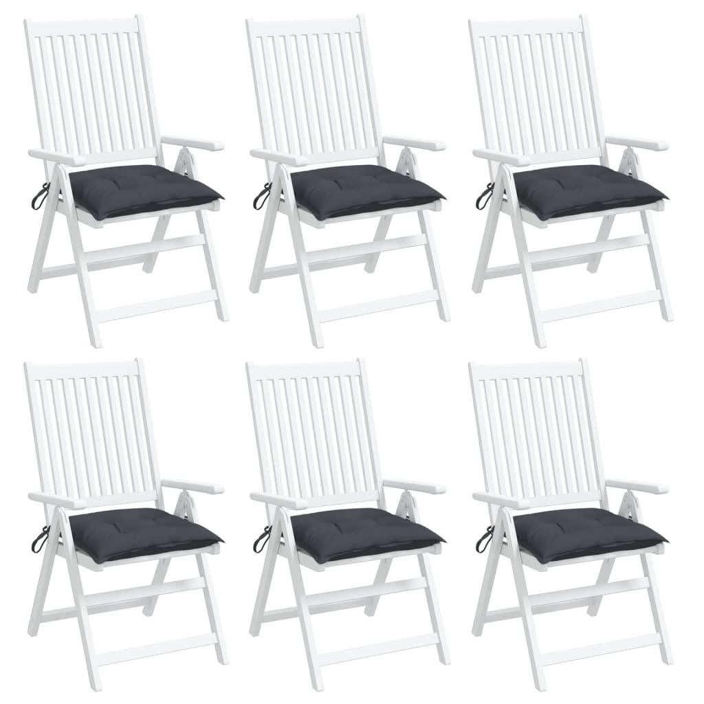 Stoelkussens 6 st 40x40x7 cm oxford stof antracietkleurig