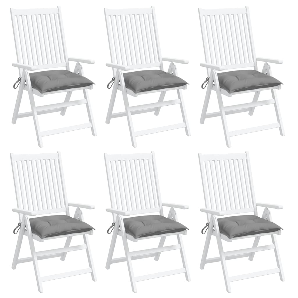 Stoelkussens 6 st 40x40x7 cm oxford stof grijs