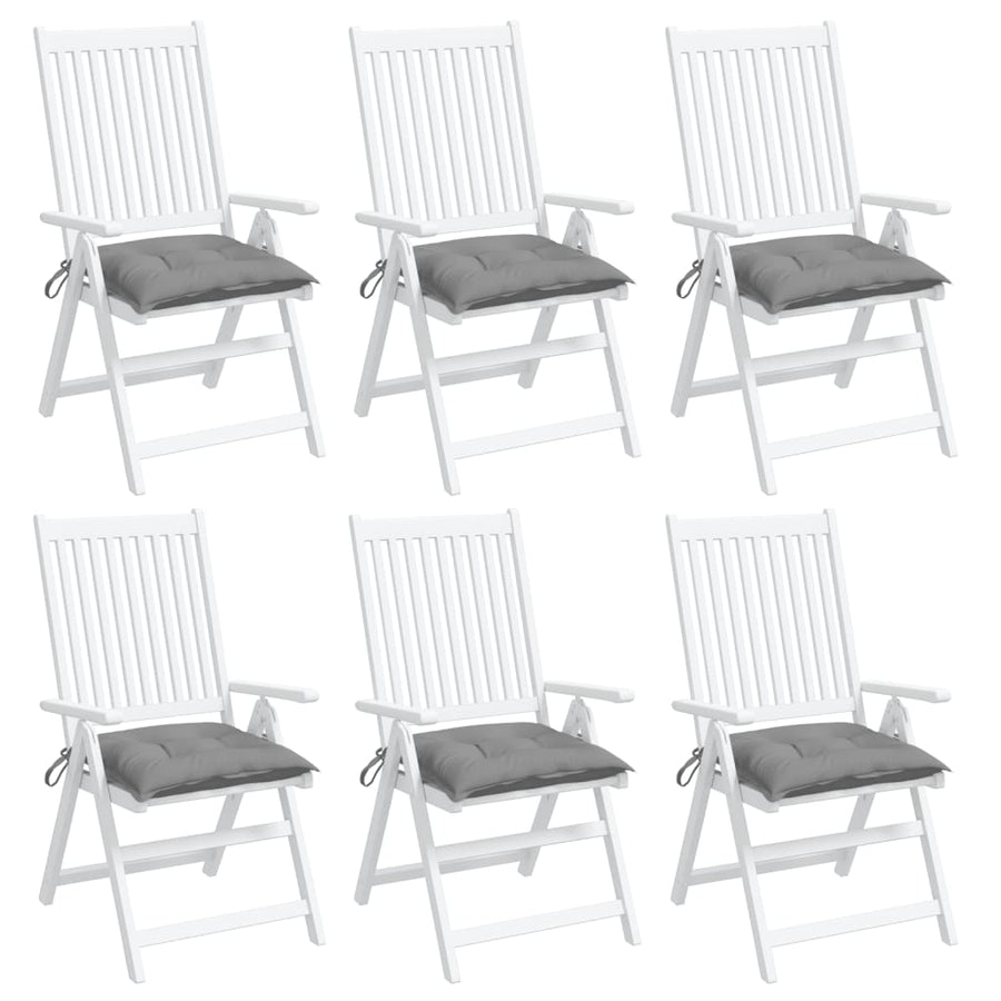 Stoelkussens 6 st 40x40x7 cm oxford stof grijs