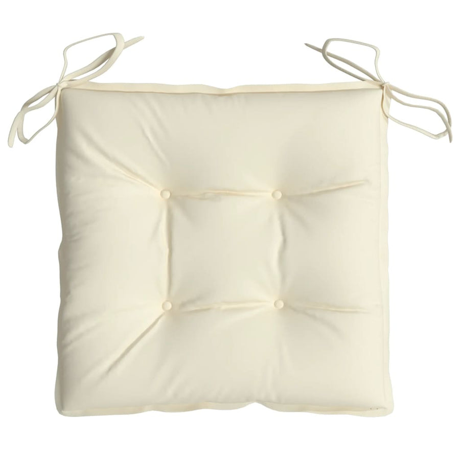 Stoelkussens 2 st 40x40x7 cm stof crèmewit