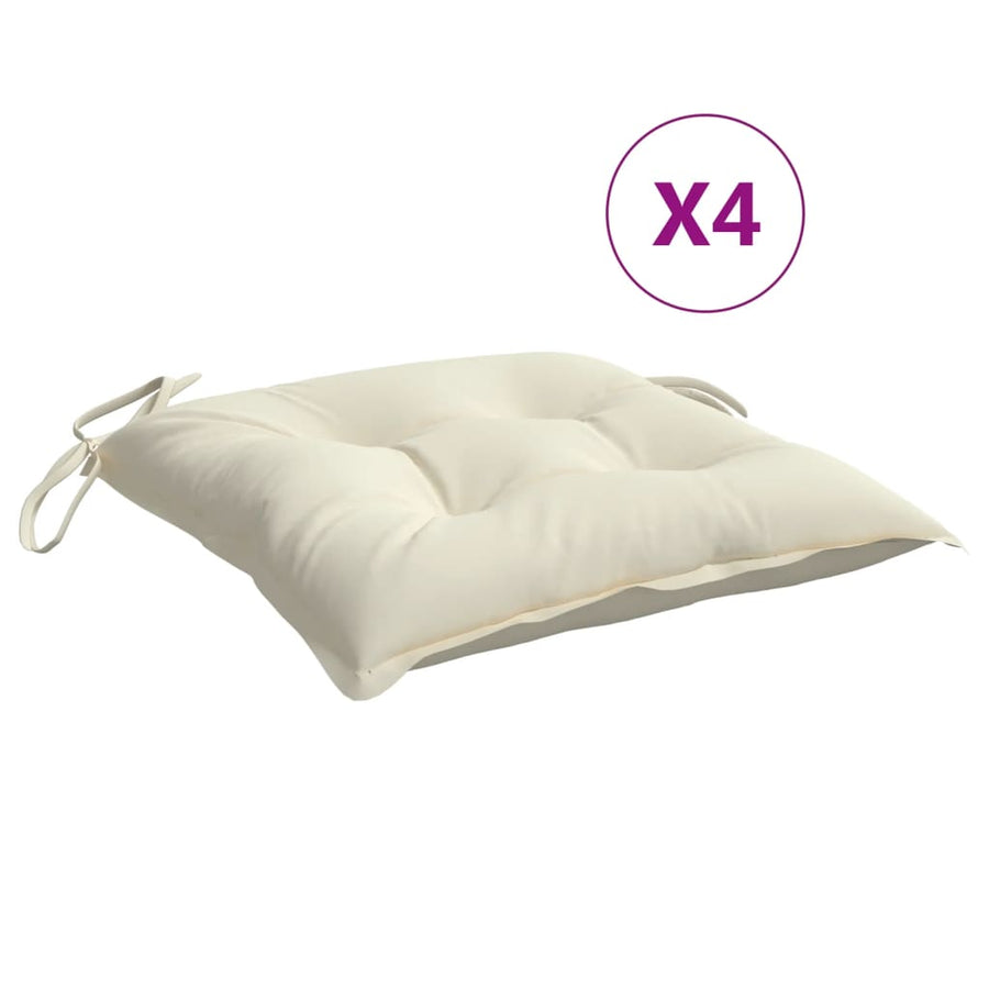 Stoelkussens Oxford Stof Wit 4 40 x 40 x 7 cm Crème