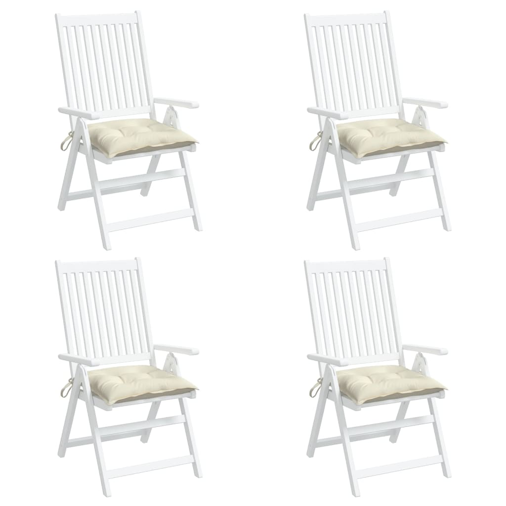 Stoelkussens Oxford Stof Wit 4 40 x 40 x 7 cm Crème