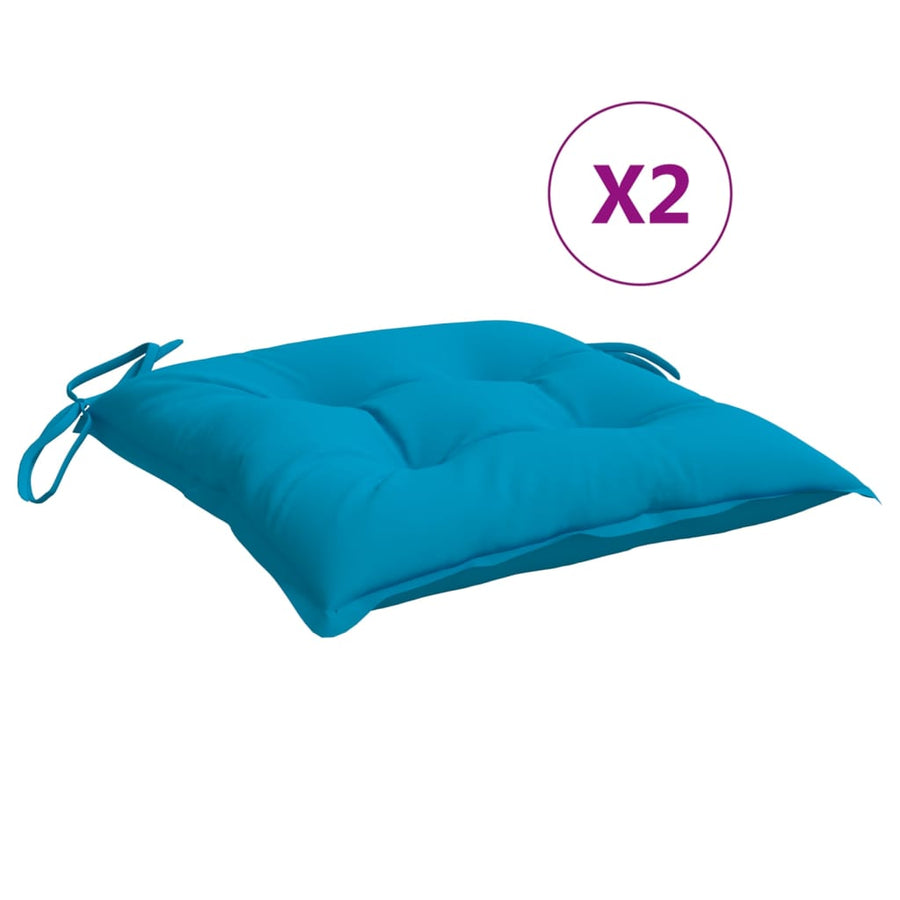 Stoelkussens Oxford Stof 2 40 x 40 x 7 cm lichtblauw