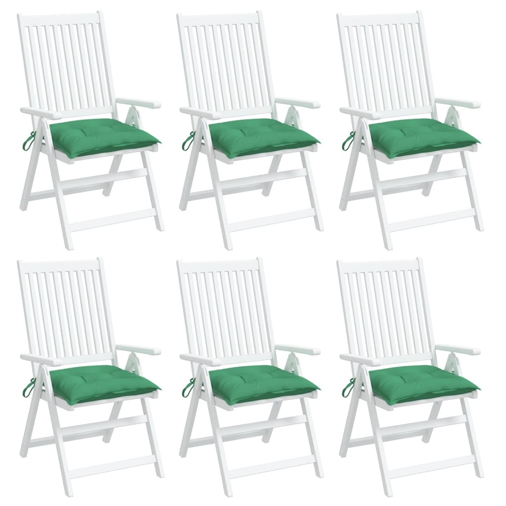 Stoelkussens 6 st 40x40x7 cm oxford stof groen