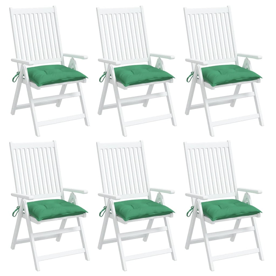 Stoelkussens 6 st 40x40x7 cm oxford stof groen