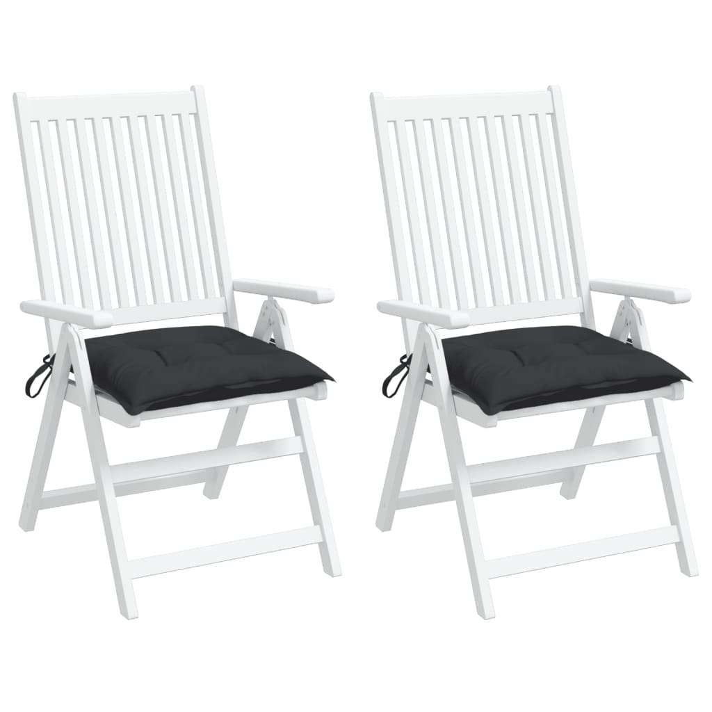Stoelkussens 2 st 40x40x7 cm oxford stof zwart