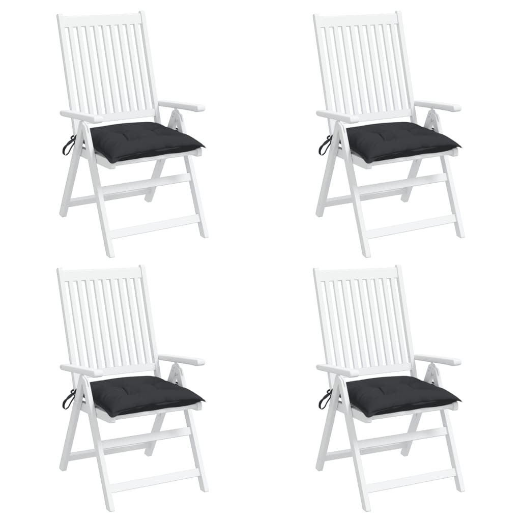 Stoelkussens 4 st 40x40x7 cm oxford stof zwart